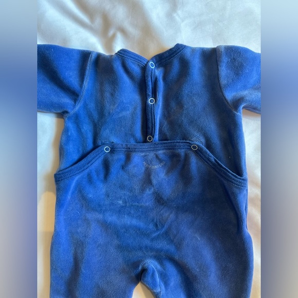Petit bateau blue velour constellation footed onesie - Picture 8 of 8
